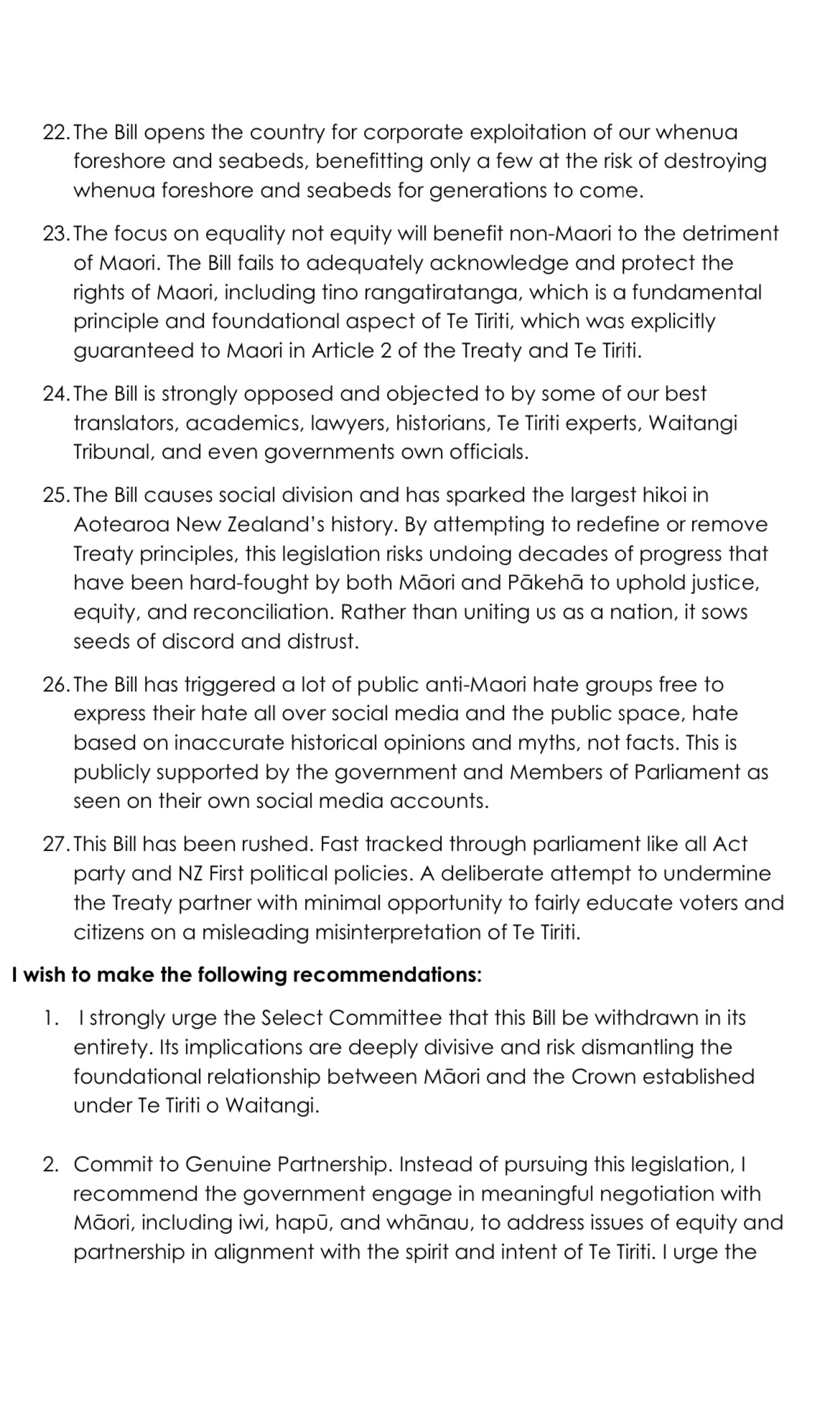 Oppose the Treaty Principles Bill submission